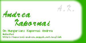 andrea kapornai business card